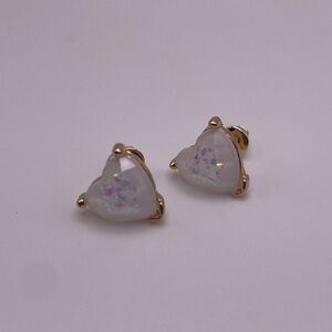 Shimmering Heart Stud Earrings